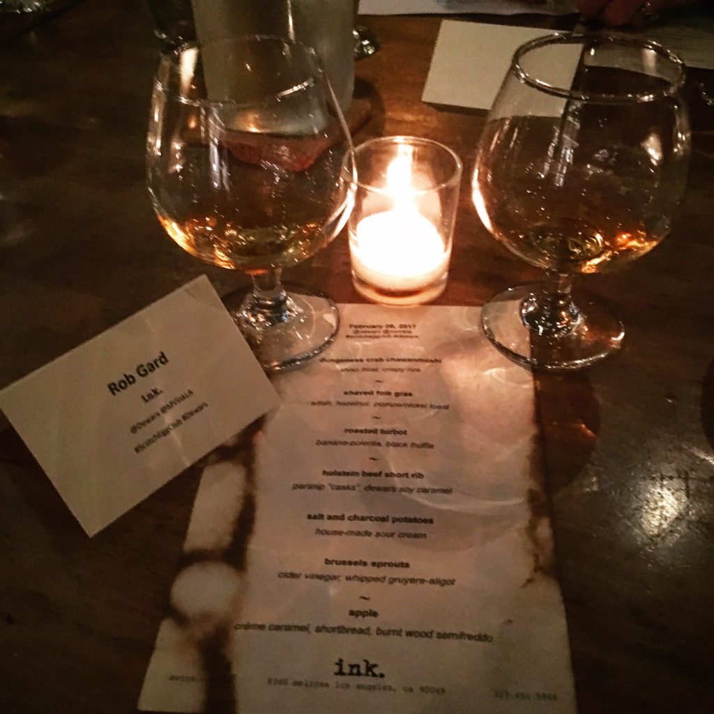 whisky events Dewars Ink Tasting Menu